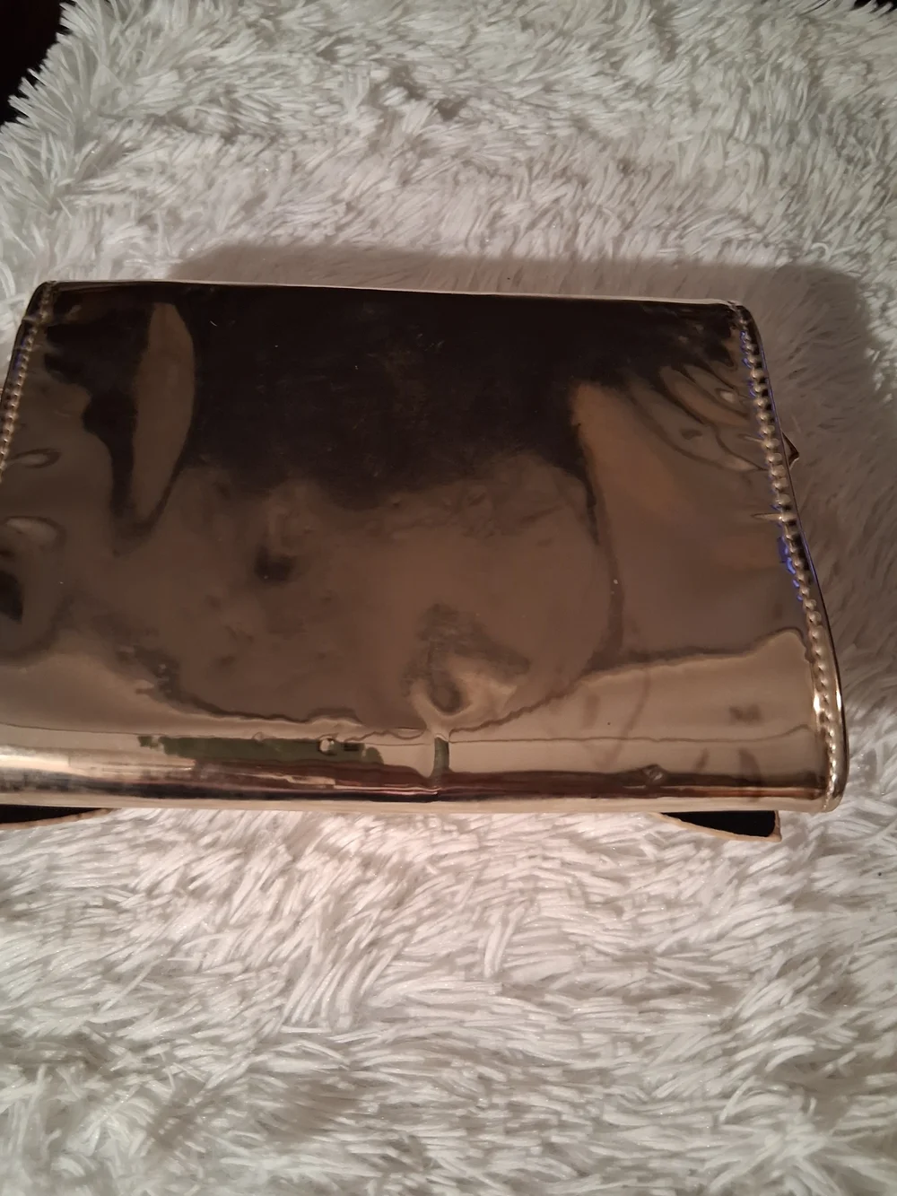 Gold Glitter Bow Clutch Wristlet